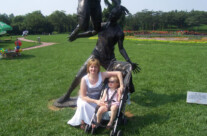 Aine and Mam Caroline in park in China