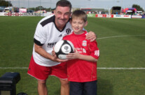 Brother Conor doing mascot for the Liverpool Legends