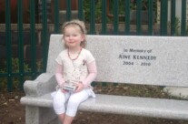 Grace So Proud To Sit On Her Angel Sister’s Bench And Take It All In